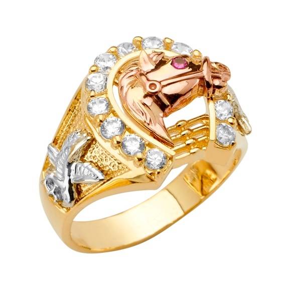 14K Two ToneGold CZ Men's Ring